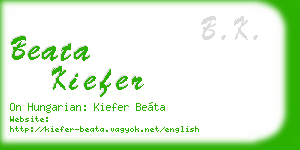 beata kiefer business card